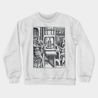 Vintage Printing Press Illustration Crewneck Sweatshirt